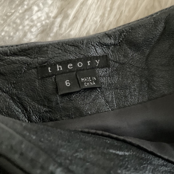 Theory Textured leather mini skirt. - Picture 2 of 2